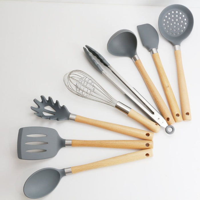 Direct Selling Wooden Handle Silicone Kitchen Utensils