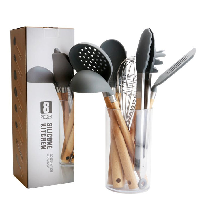 Direct Selling Wooden Handle Silicone Kitchen Utensils