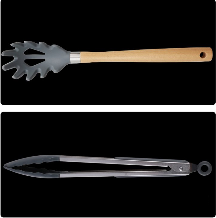 Direct Selling Wooden Handle Silicone Kitchen Utensils